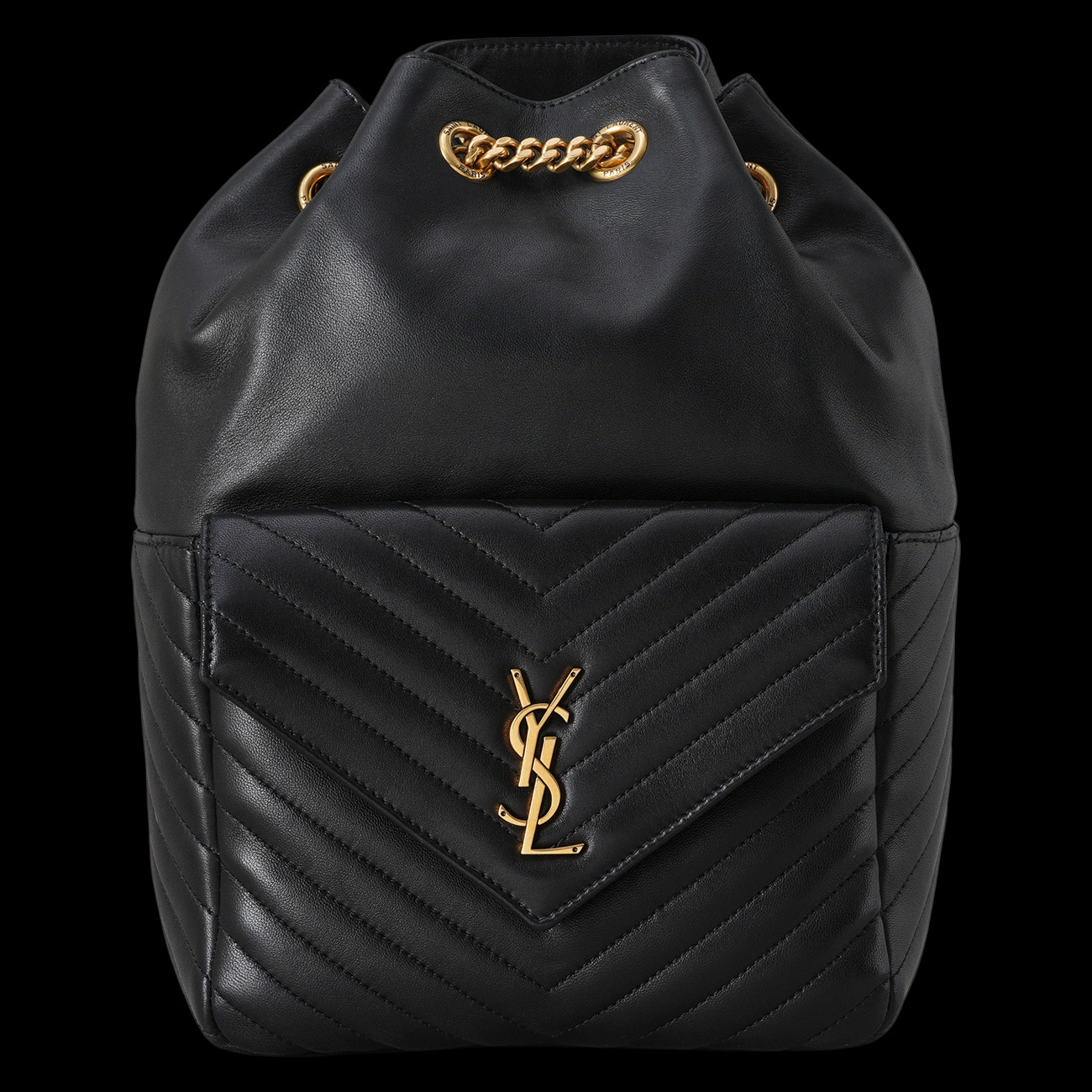 YVES SAINT LAURENT(USED)생로랑 672609 조 드로스트링 쉐브론 백팩